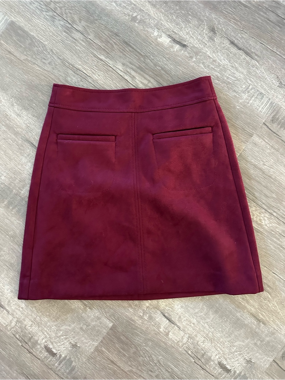 LOFT Velvet Burgundy Mini Skirt